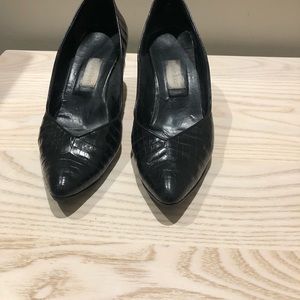 Calvin Klein black crocodile pumps